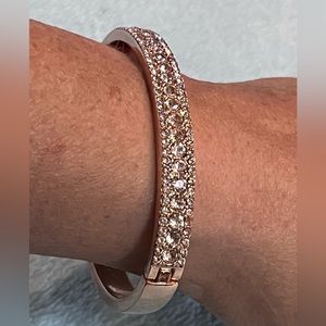 Givenchy Crystal Pave Bangle Bracelet Rose Gold Color